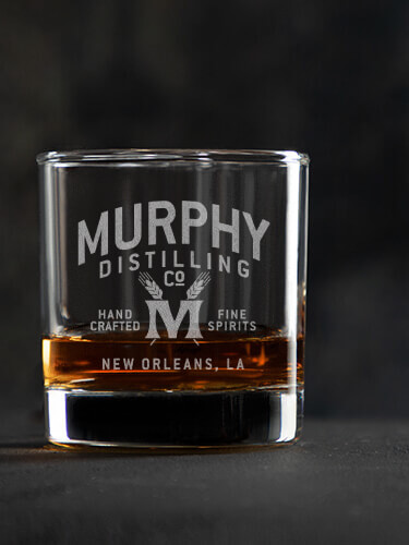 Distilling Company Clear Rocks Glass - Engraved (single)