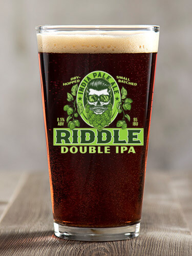 Double IPA Clear Pint Glass - Color Printed (single)