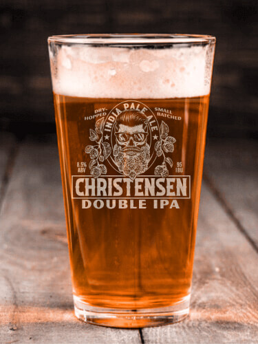 Double IPA Clear Pint Glass - Engraved (single)
