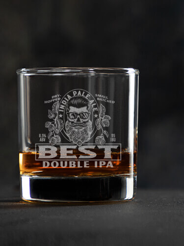 Double IPA Clear Rocks Glass - Engraved (single)