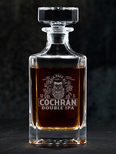 Double IPA Clear Whiskey Decanter - Engraved