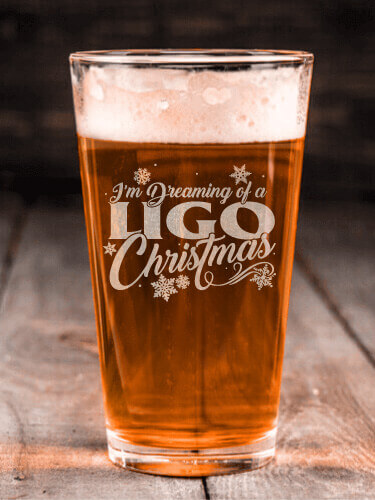 Dreaming Of Christmas Clear Pint Glass - Engraved (single)
