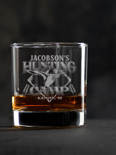 Duck Hunting Camp Clear Rocks Glass - Engraved (single)
