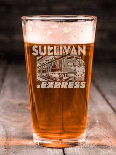 Express Clear Pint Glass - Engraved (single)