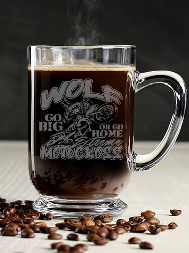 Extreme Motocross Clear Coffee Mug - Engraved (single)
