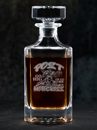 Extreme Motocross Clear Whiskey Decanter - Engraved