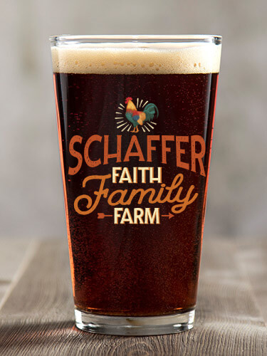Faith Family Farm Clear Pint Glass - Color Printed (single)