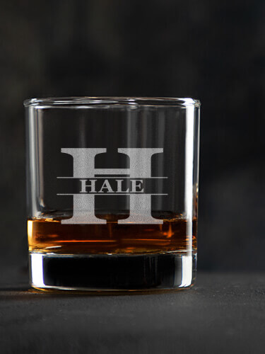 Family Monogram Clear Rocks Glass - Engraved (single)