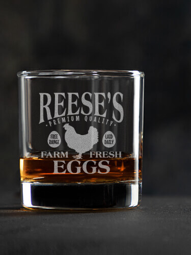 Farm Fresh Eggs Clear Rocks Glass - Engraved (single)