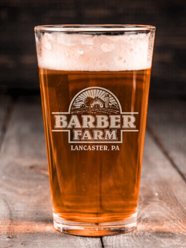 Farm Clear Pint Glass - Engraved (single)