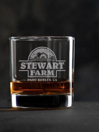 Farm Clear Rocks Glass - Engraved (single)