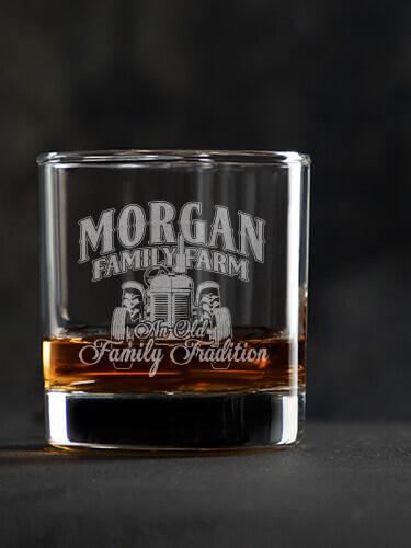 Farming Family Tradition Clear Rocks Glass - Engraved (single)