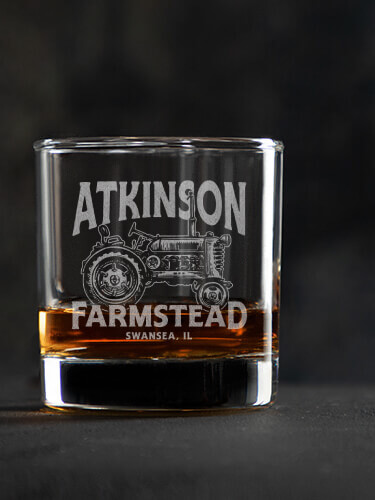 Farmstead Clear Rocks Glass - Engraved (single)