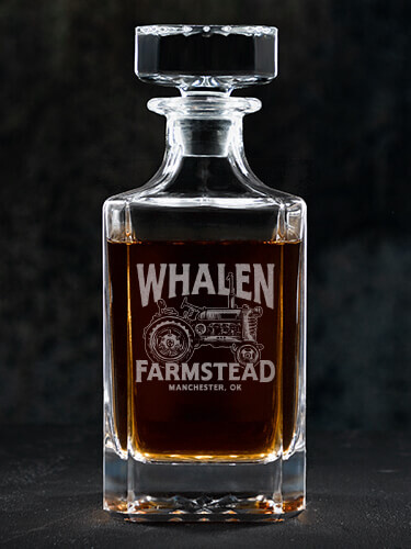 Farmstead Clear Whiskey Decanter - Engraved