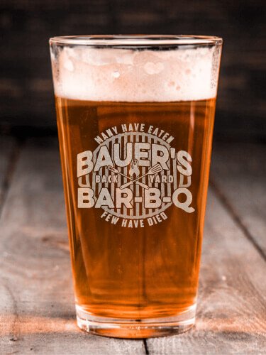 Few Have Died BBQ Clear Pint Glass - Engraved (single)