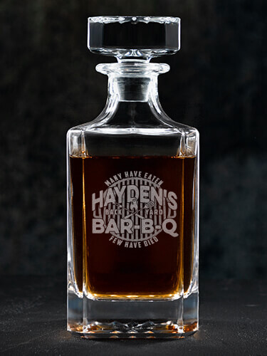 Few Have Died BBQ Clear Whiskey Decanter - Engraved