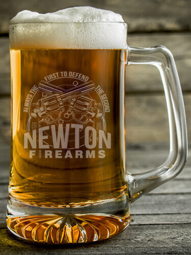Firearms Clear Beer Mug - Engraved