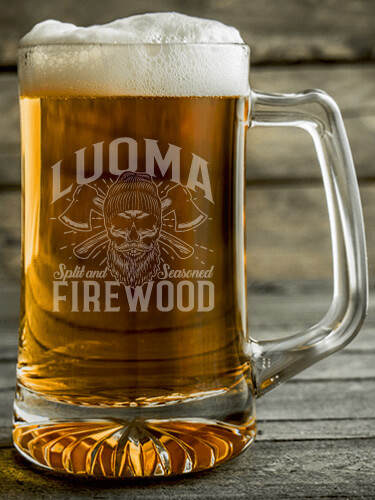 Firewood Clear Beer Mug - Engraved