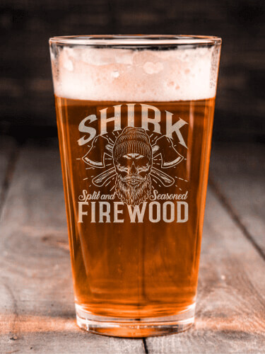 Firewood Clear Pint Glass - Engraved (single)