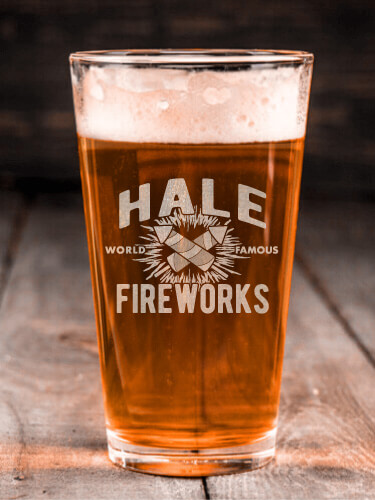 Fireworks Clear Pint Glass - Engraved (single)