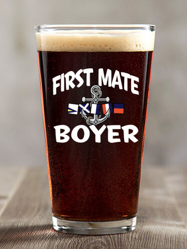 First Mate Clear Pint Glass - Color Printed (single)