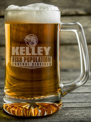 Fish Services Clear Beer Mug - Engraved