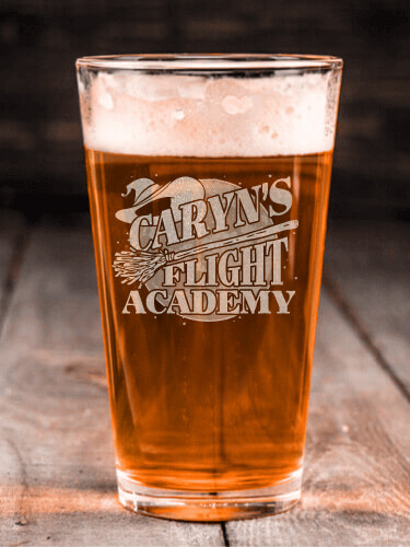 Flight Academy Clear Pint Glass - Engraved (single)