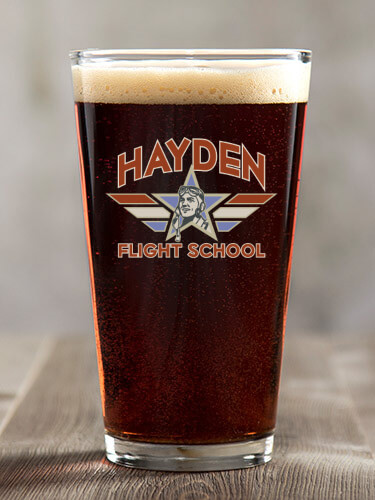 Flight School Clear Pint Glass - Color Printed (single)