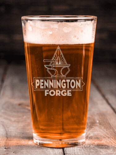 Forge Clear Pint Glass - Engraved (single)