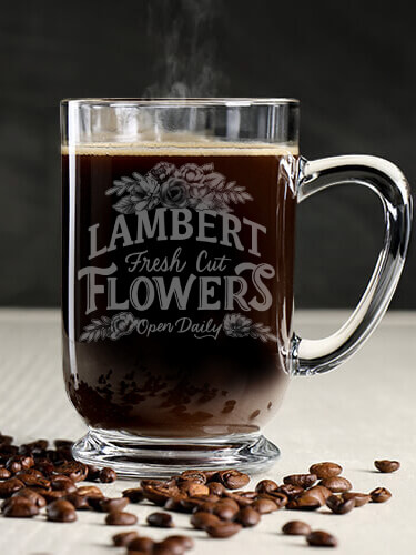 Fresh Cut Flowers Clear Coffee Mug - Engraved (single)