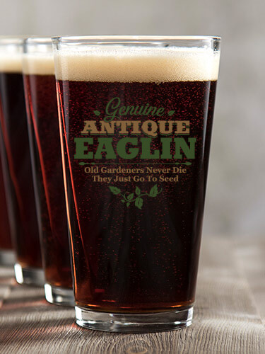 Genuine Antique Gardener Clear Pint Glass - Color Printed (set of 4)