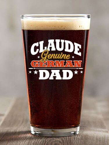 German Dad Clear Pint Glass - Color Printed (single)