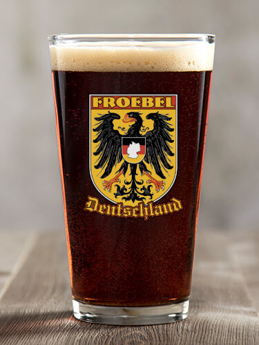 German Eagle Clear Pint Glass - Color Printed (single)