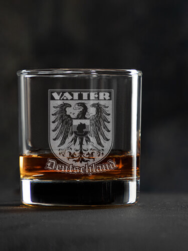German Eagle Clear Rocks Glass - Engraved (single)