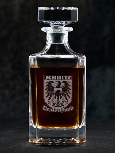 German Eagle Clear Whiskey Decanter - Engraved