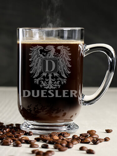 German Monogram Clear Coffee Mug - Engraved (single)