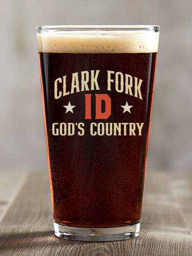 Clear God's Country Personalized pint-glass-color 