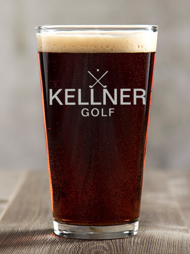 Golf Clear Pint Glass - Color Printed (single)