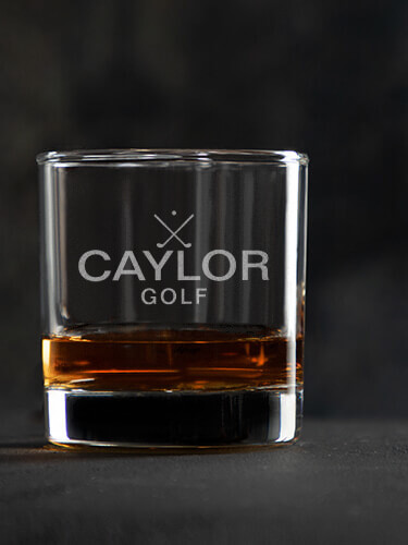 Golf Clear Rocks Glass - Engraved (single)