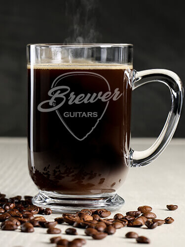 Guitars Clear Coffee Mug - Engraved (single)