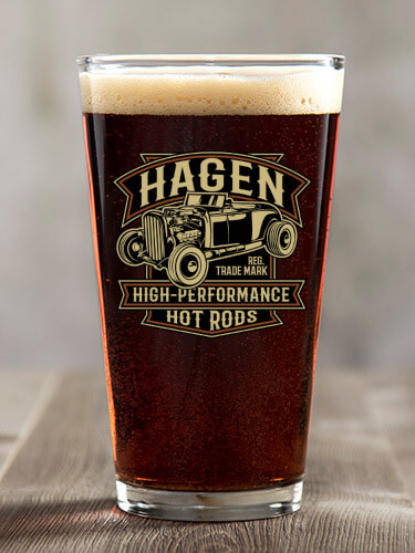 High-Performance Hot Rods Clear Pint Glass - Color Printed (single)