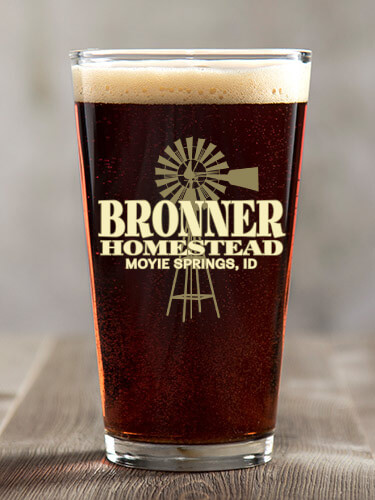 Homestead Clear Pint Glass - Color Printed (single)