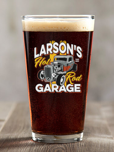 Hot Rod Garage BP Clear Pint Glass - Color Printed (single)