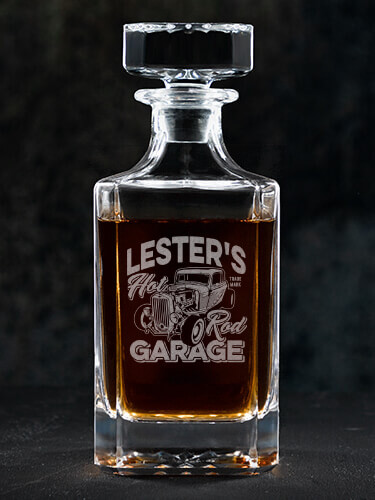 Hot Rod Garage BP Clear Whiskey Decanter - Engraved