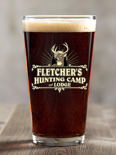 Hunting Camp Clear Pint Glass - Color Printed (single)
