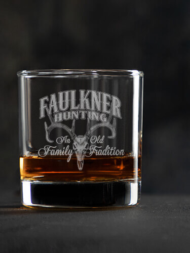 Hunting Family Tradition Clear Rocks Glass - Engraved (single)