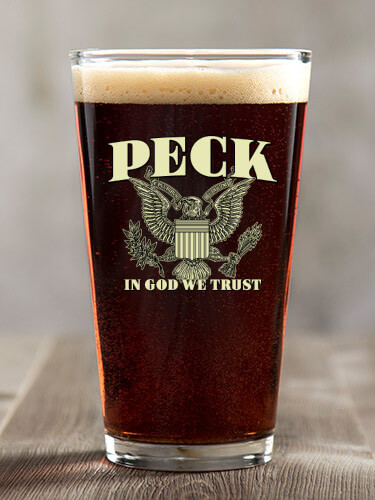 In God We Trust Clear Pint Glass - Color Printed (single)