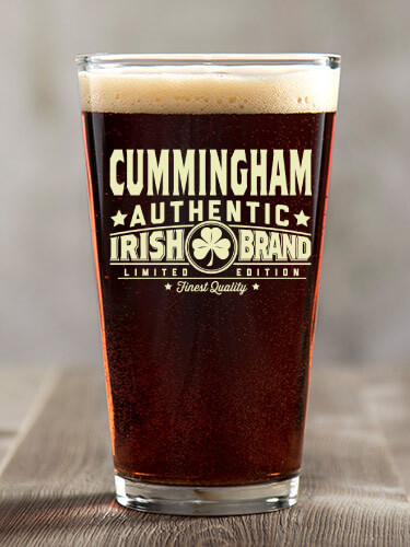 Irish Brand Clear Pint Glass - Color Printed (single)