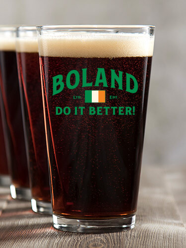 Irish Do It Better Clear Pint Glass - Color Printed (set of 4)