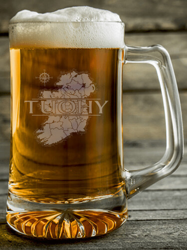 Irish Heritage Clear Beer Mug - Engraved